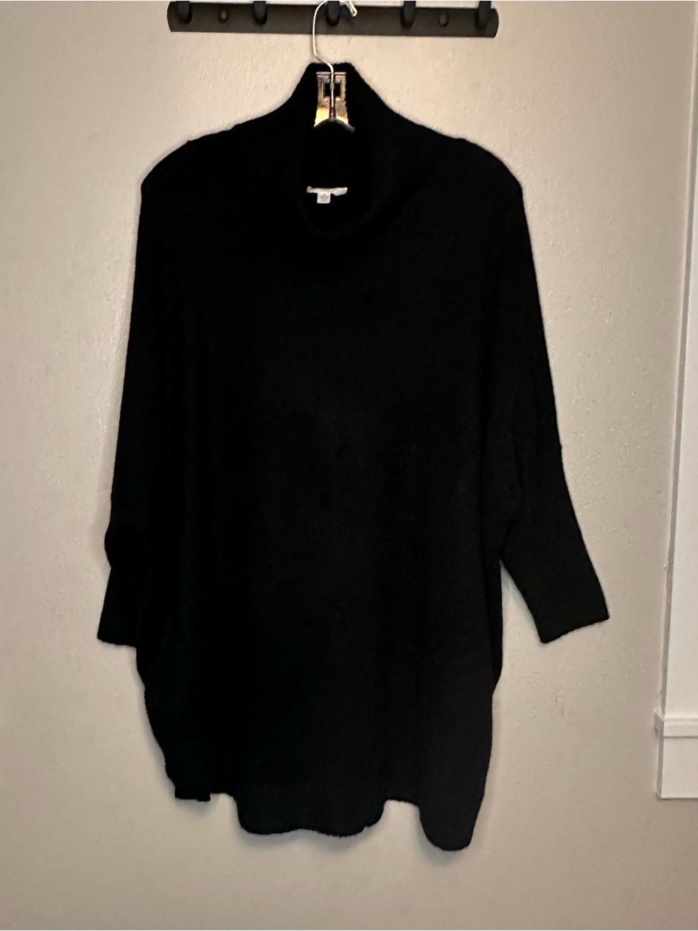 Time and Tru Black Oversized Turtleneck Sweater